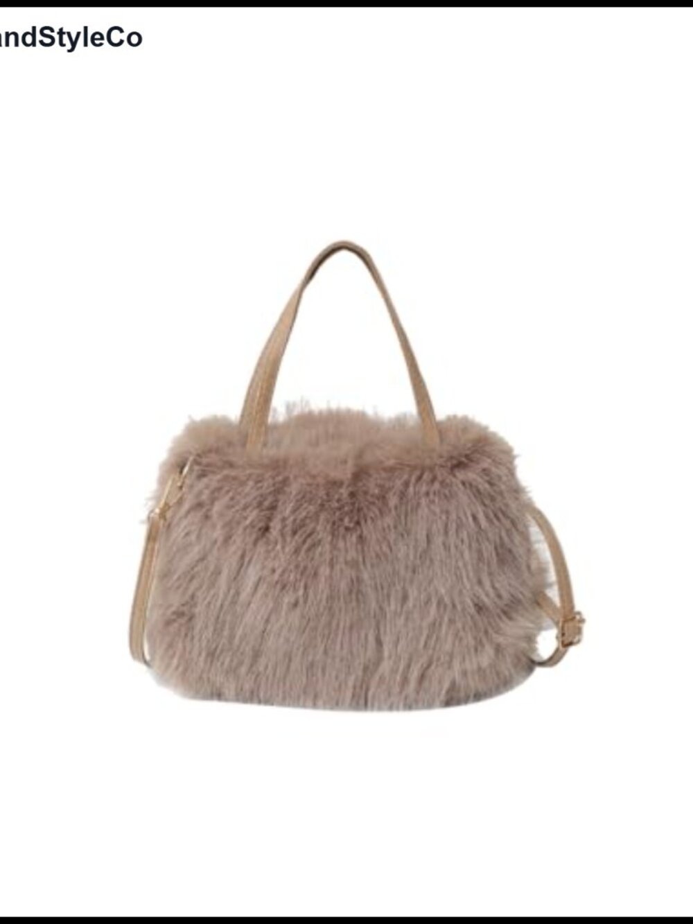 Faux Fox Fur Tote Bag Mini Furry Top Handle Plush Shoulder Crossbody Handbag